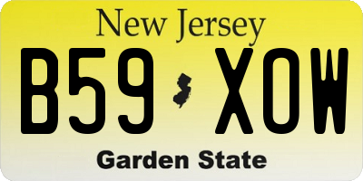 NJ license plate B59XOW