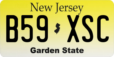 NJ license plate B59XSC