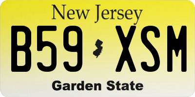 NJ license plate B59XSM