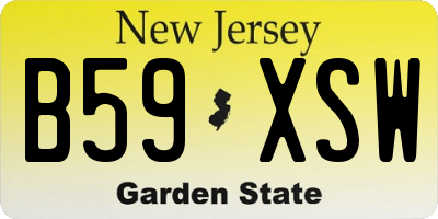NJ license plate B59XSW