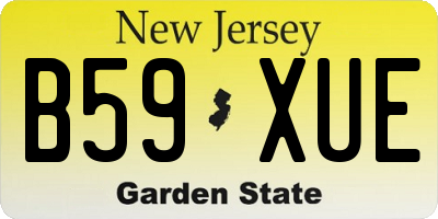 NJ license plate B59XUE