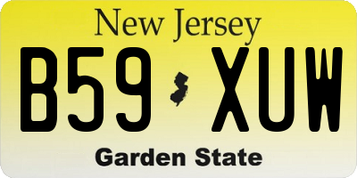 NJ license plate B59XUW