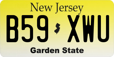 NJ license plate B59XWU