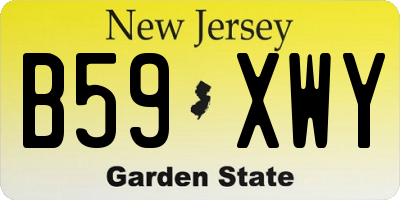 NJ license plate B59XWY