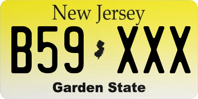NJ license plate B59XXX