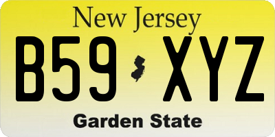 NJ license plate B59XYZ