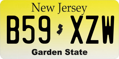 NJ license plate B59XZW