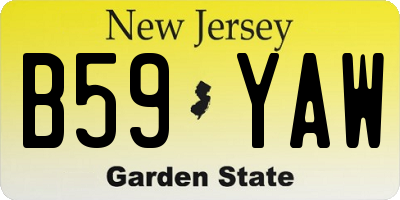 NJ license plate B59YAW
