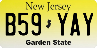 NJ license plate B59YAY