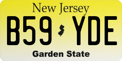 NJ license plate B59YDE
