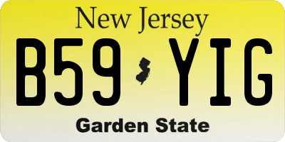 NJ license plate B59YIG