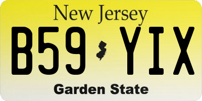 NJ license plate B59YIX