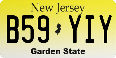 NJ license plate B59YIY