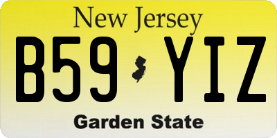 NJ license plate B59YIZ