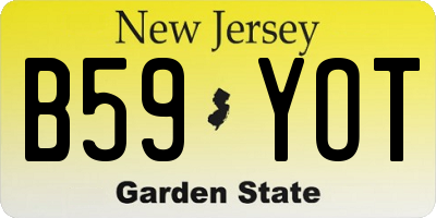 NJ license plate B59YOT