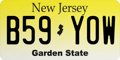 NJ license plate B59YOW