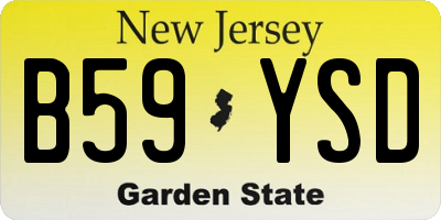 NJ license plate B59YSD
