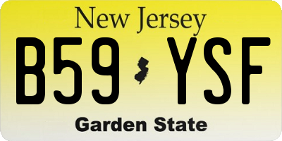 NJ license plate B59YSF