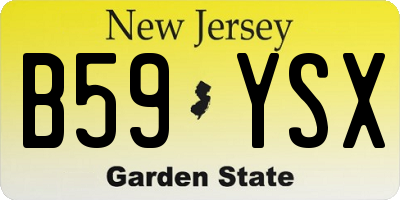 NJ license plate B59YSX