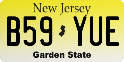NJ license plate B59YUE