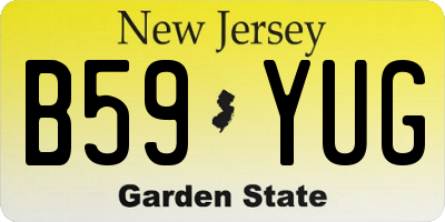 NJ license plate B59YUG