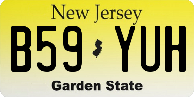 NJ license plate B59YUH