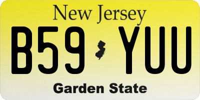 NJ license plate B59YUU
