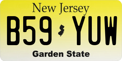 NJ license plate B59YUW