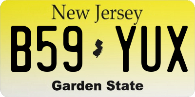 NJ license plate B59YUX