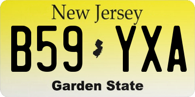 NJ license plate B59YXA