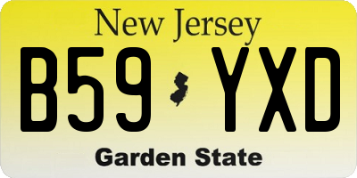 NJ license plate B59YXD