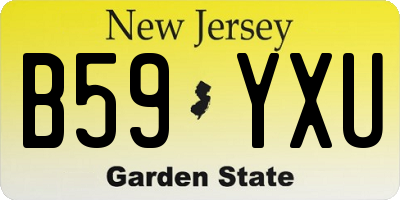 NJ license plate B59YXU