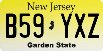 NJ license plate B59YXZ