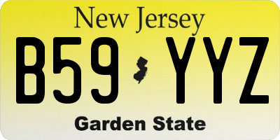 NJ license plate B59YYZ