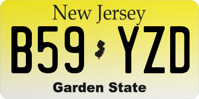 NJ license plate B59YZD