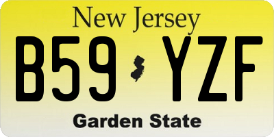 NJ license plate B59YZF