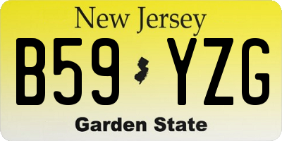 NJ license plate B59YZG