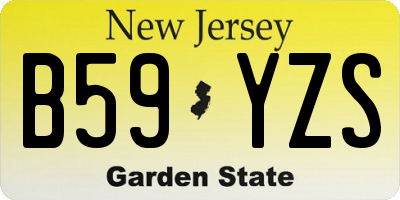 NJ license plate B59YZS