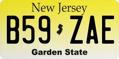 NJ license plate B59ZAE