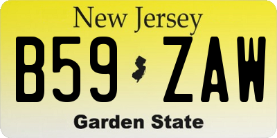NJ license plate B59ZAW