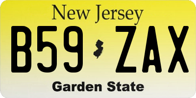 NJ license plate B59ZAX