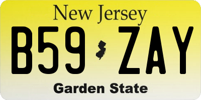 NJ license plate B59ZAY