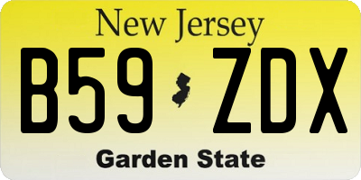 NJ license plate B59ZDX