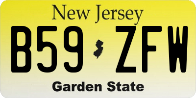NJ license plate B59ZFW