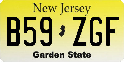 NJ license plate B59ZGF