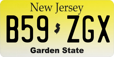 NJ license plate B59ZGX