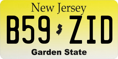 NJ license plate B59ZID