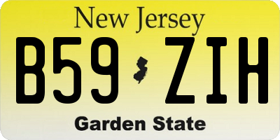 NJ license plate B59ZIH