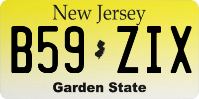 NJ license plate B59ZIX