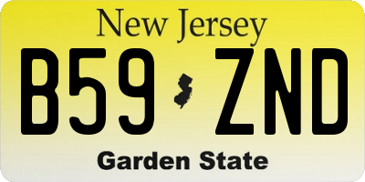 NJ license plate B59ZND